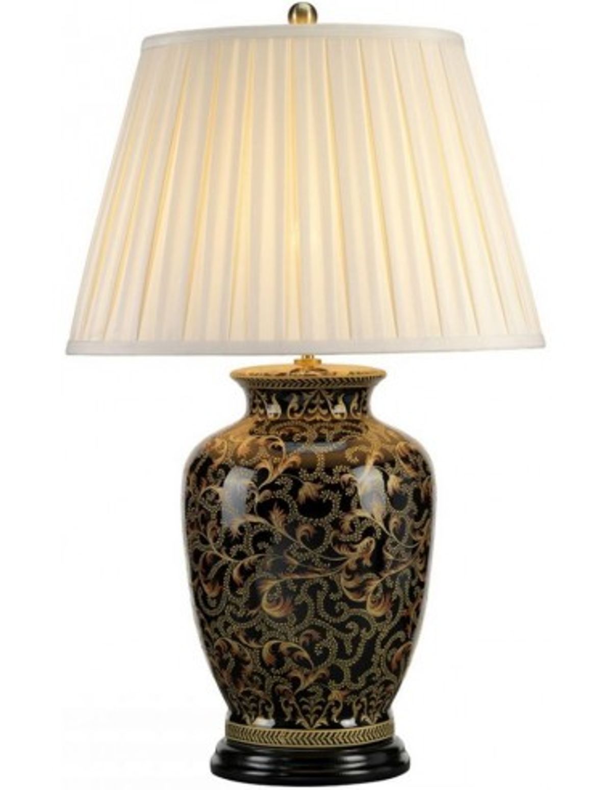 Morris Bordlampe H74 cm 1 x E27 - Sortguld/Creme