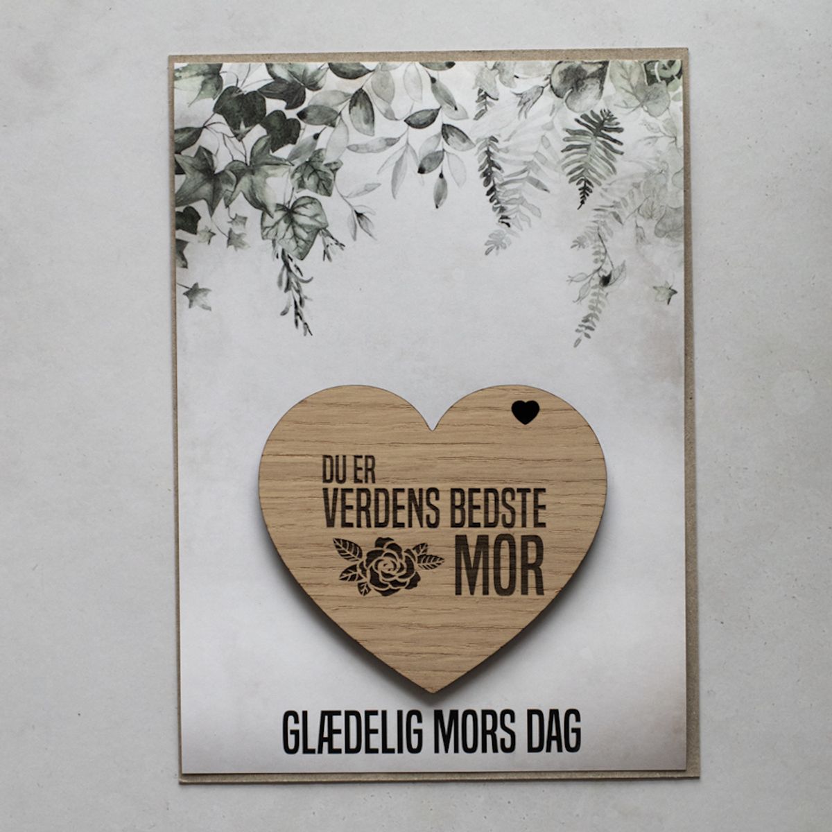 Mors dag kort "Du er verdens bedste mor" Valnød - BEGIVENHEDER > MORS DAG - Living Nature