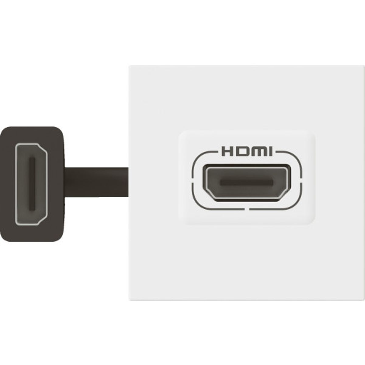 Mosaic AV HDMI udtag forlænger 15cm kabel 2M hvid