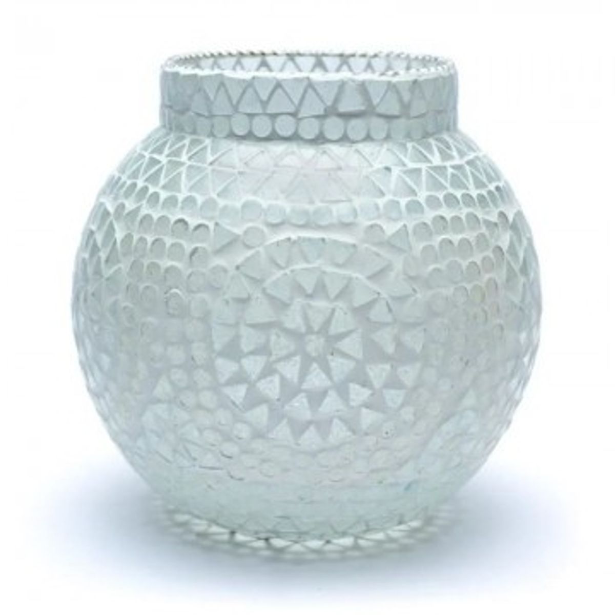 Mosaik lysestage - vase hvid - Lysestager generelt - GodKarmaShop