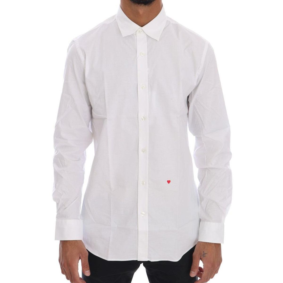 Moschino Elegant White Slim-Fit Cotton Shirt