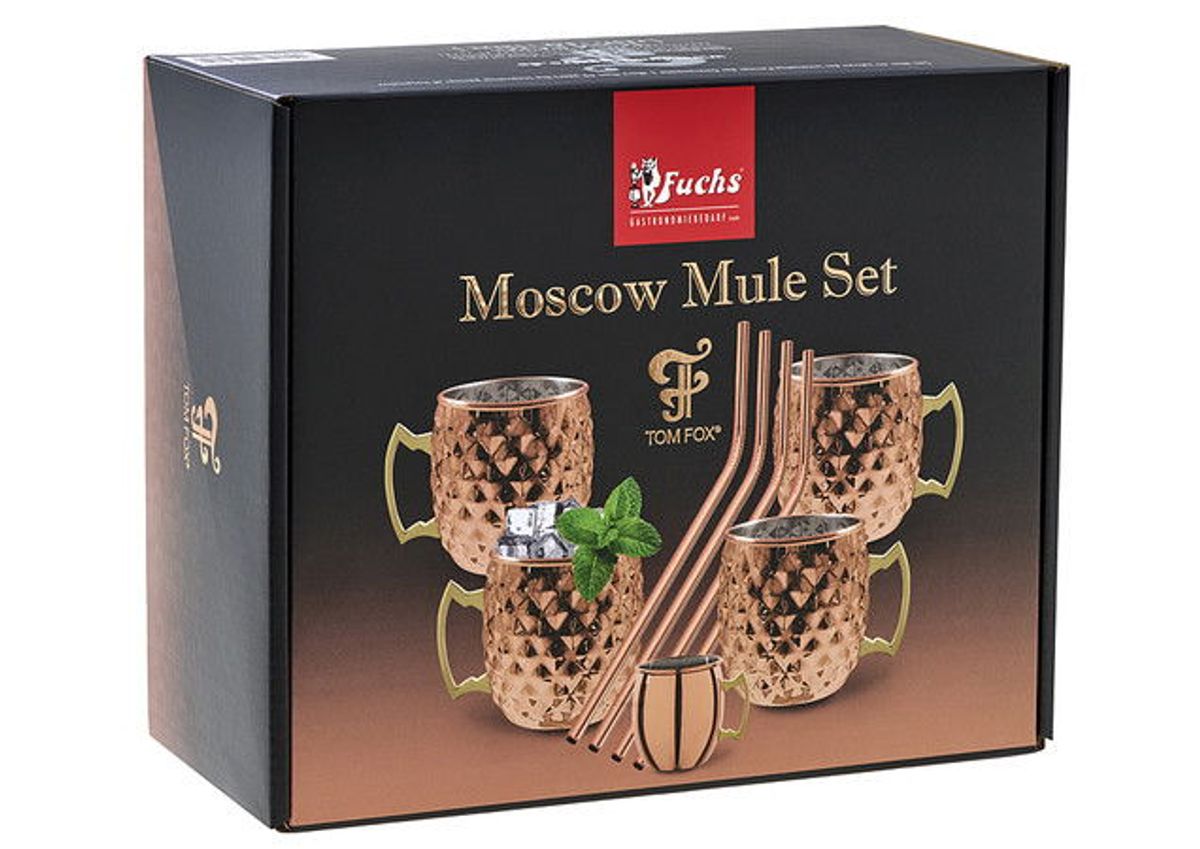 Moscow Mule Diamant Set m. Sugerør 450 Ml Kobber