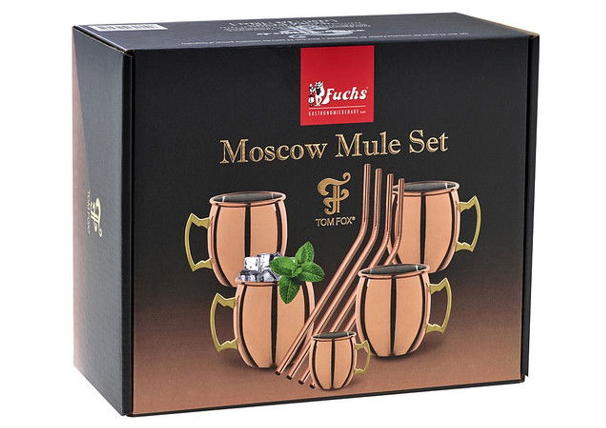 Moscow Mule Set m. Sugerør 450 Ml Kobber