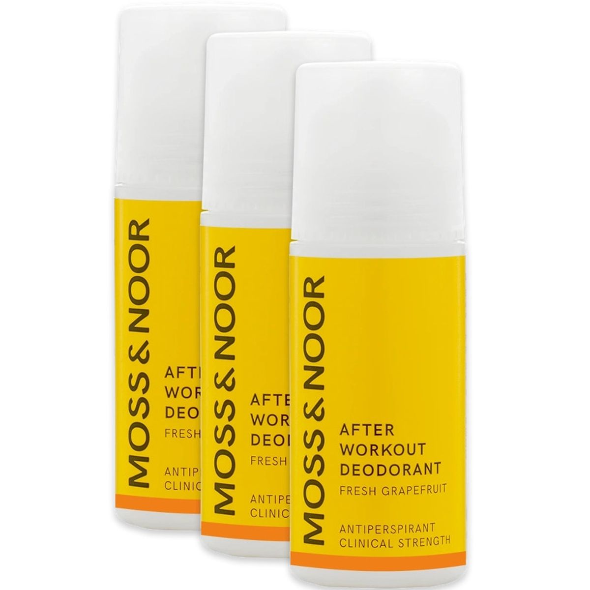 Moss & Noor After Workout Deodorant 3 Pack - Fresh Grapefruit