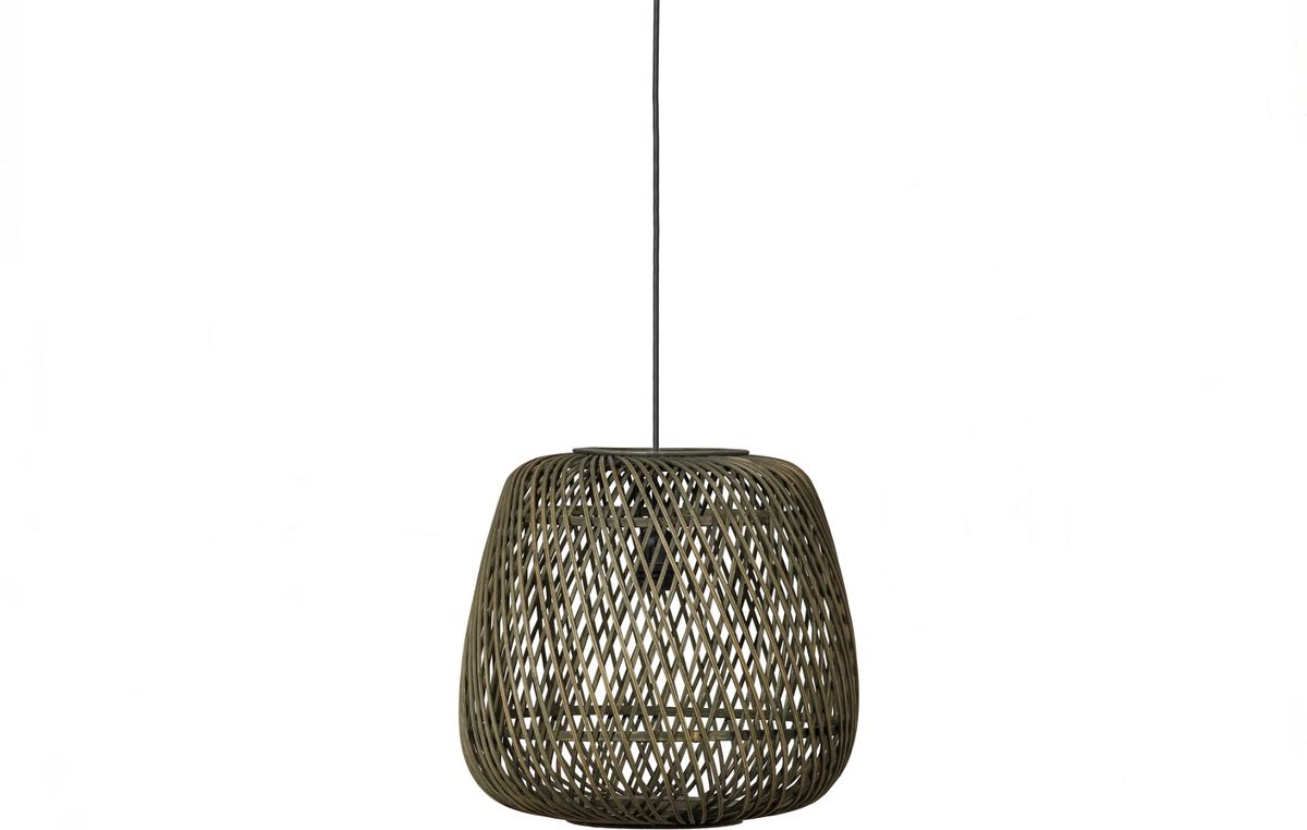 Moza, Pendel lampe, grøn, H36x36x36 cm, bambus