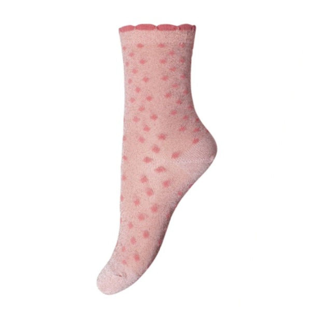 MP Denmark - Ankle Lucy Strømper - Rose Dot Glimmer - 25-28