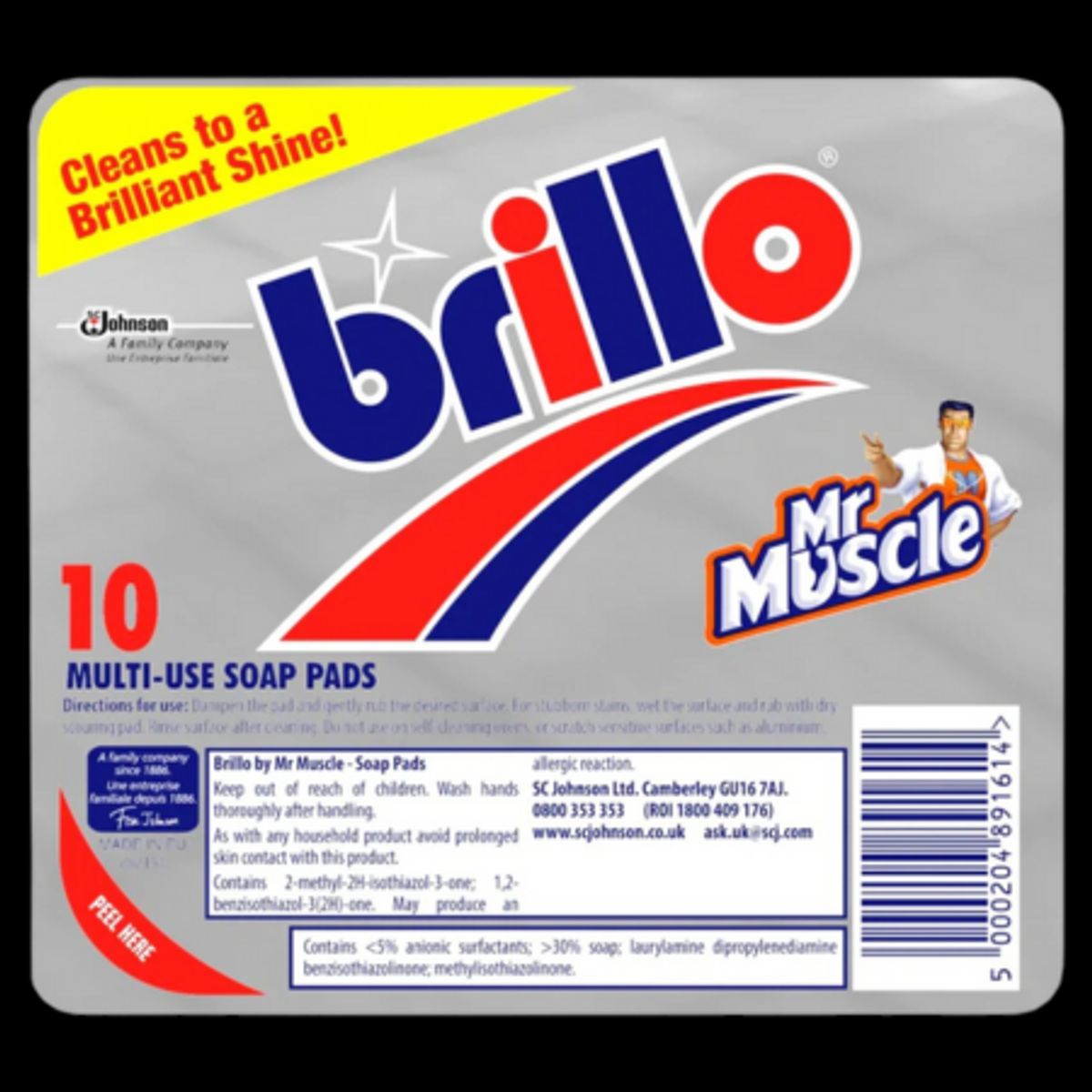 Mr Muscle Brillo Rengøringssvamp - 10 stk