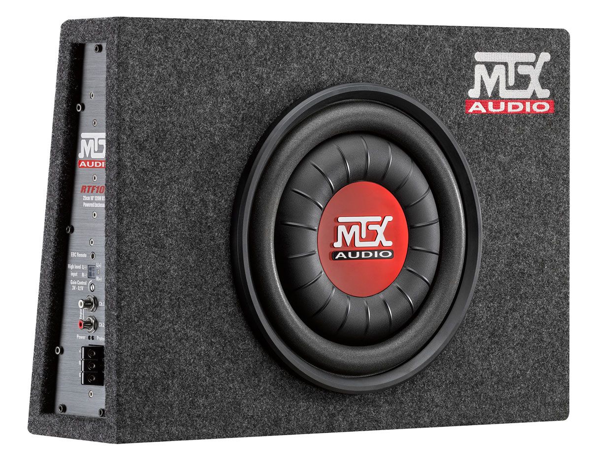 MTX RTF10P Pladsbesparende Aktiv Subwoofer m. Indbygget D-klasse Forstærker