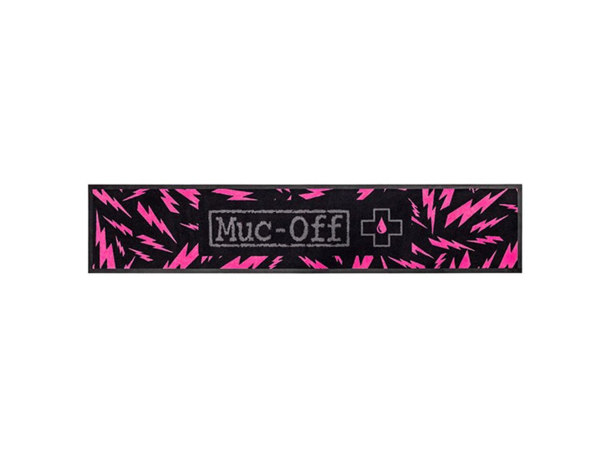 Muc-Off Absorbent Bike Mat - Absorberende værkstedsmåtte - Sort/Pink