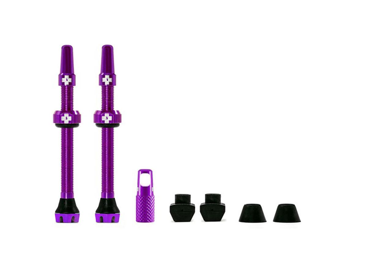 Muc-Off - Tubeless Ventiler - 60mm lange - Lilla - 2 stk.