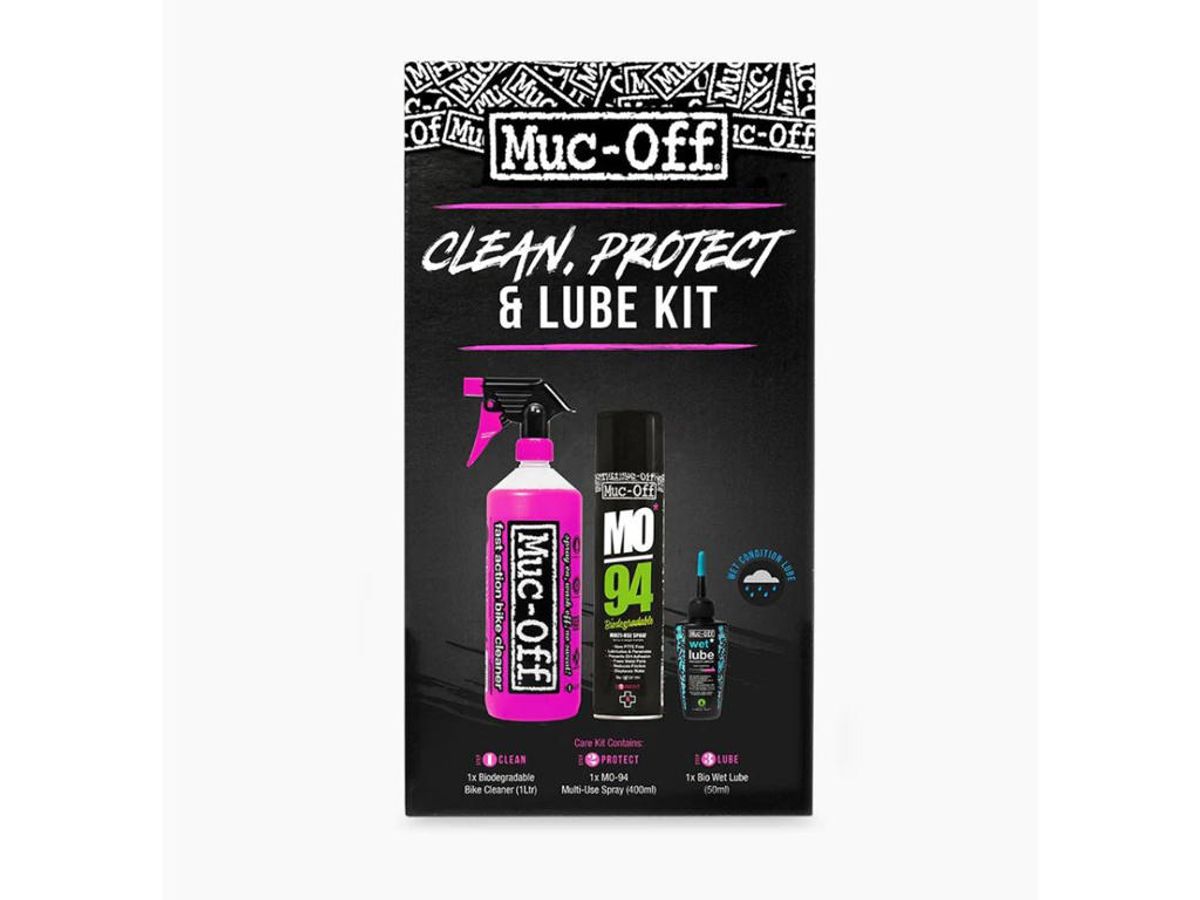 Muc-Off Wash, protect and lube kit - Vedligeholdelseskit til cykler