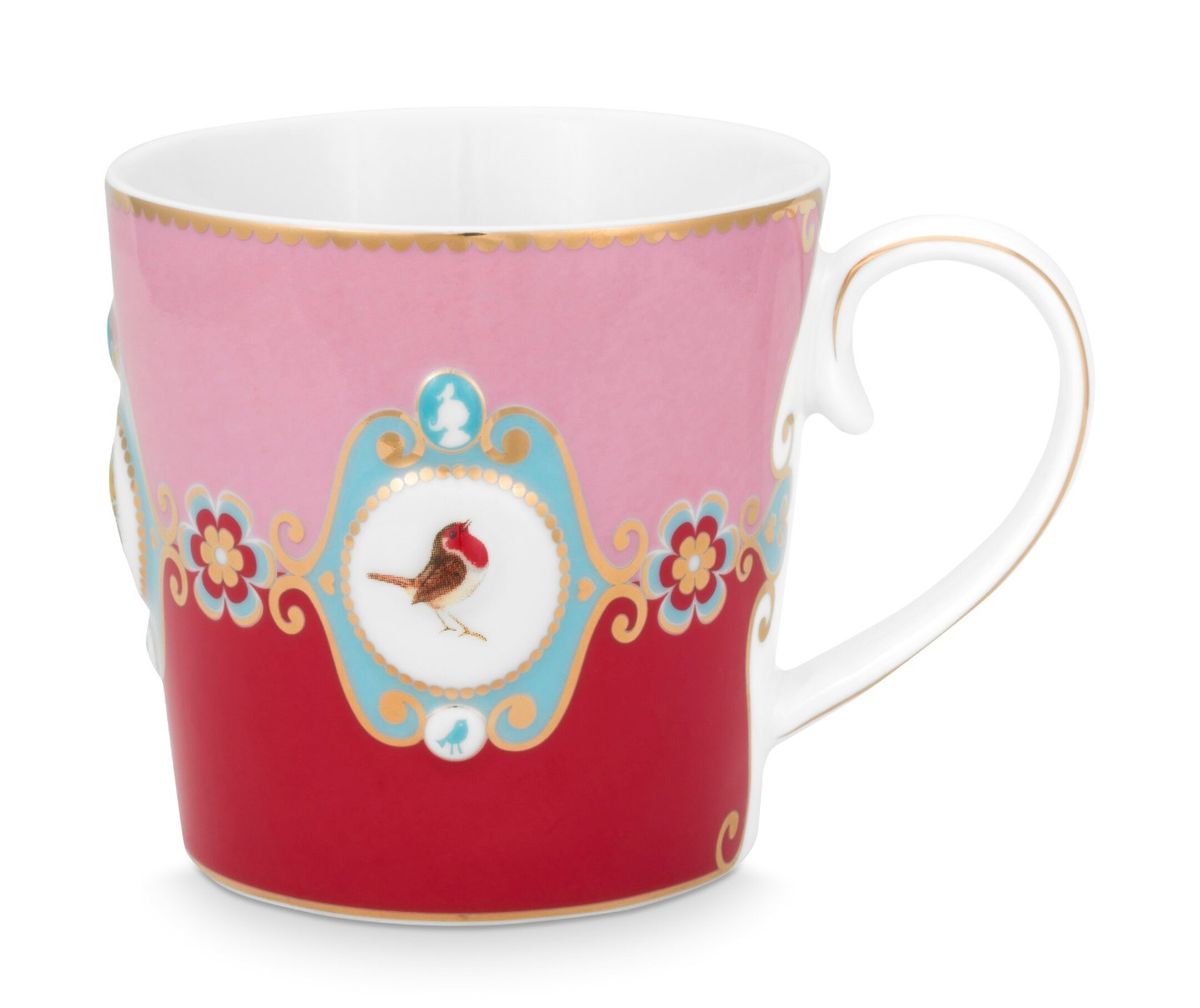 Mug Large Love Birds Medallion Red-Pink 250ml