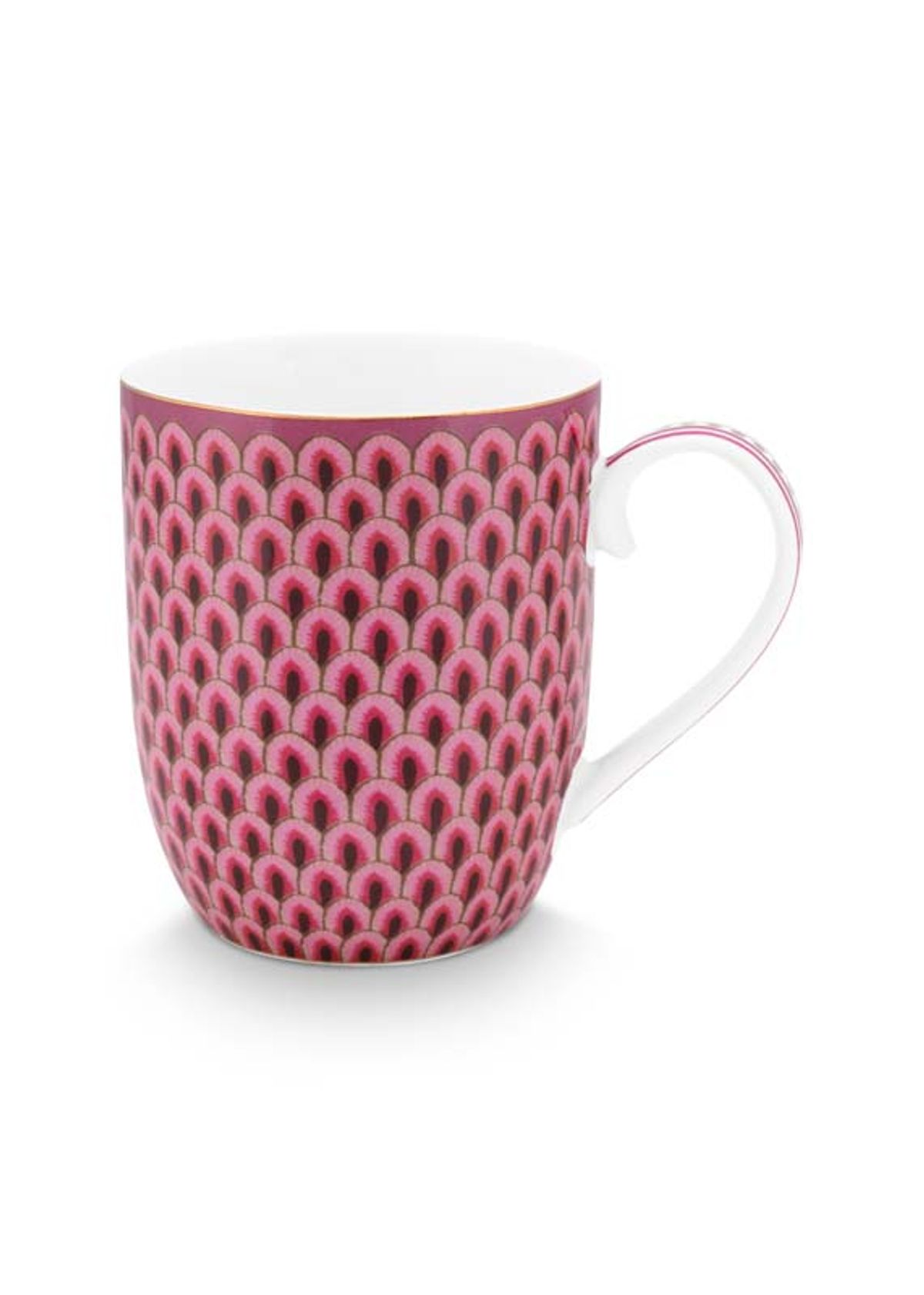 Mug Small Flower Festival Scallop Dark Pink 145ml