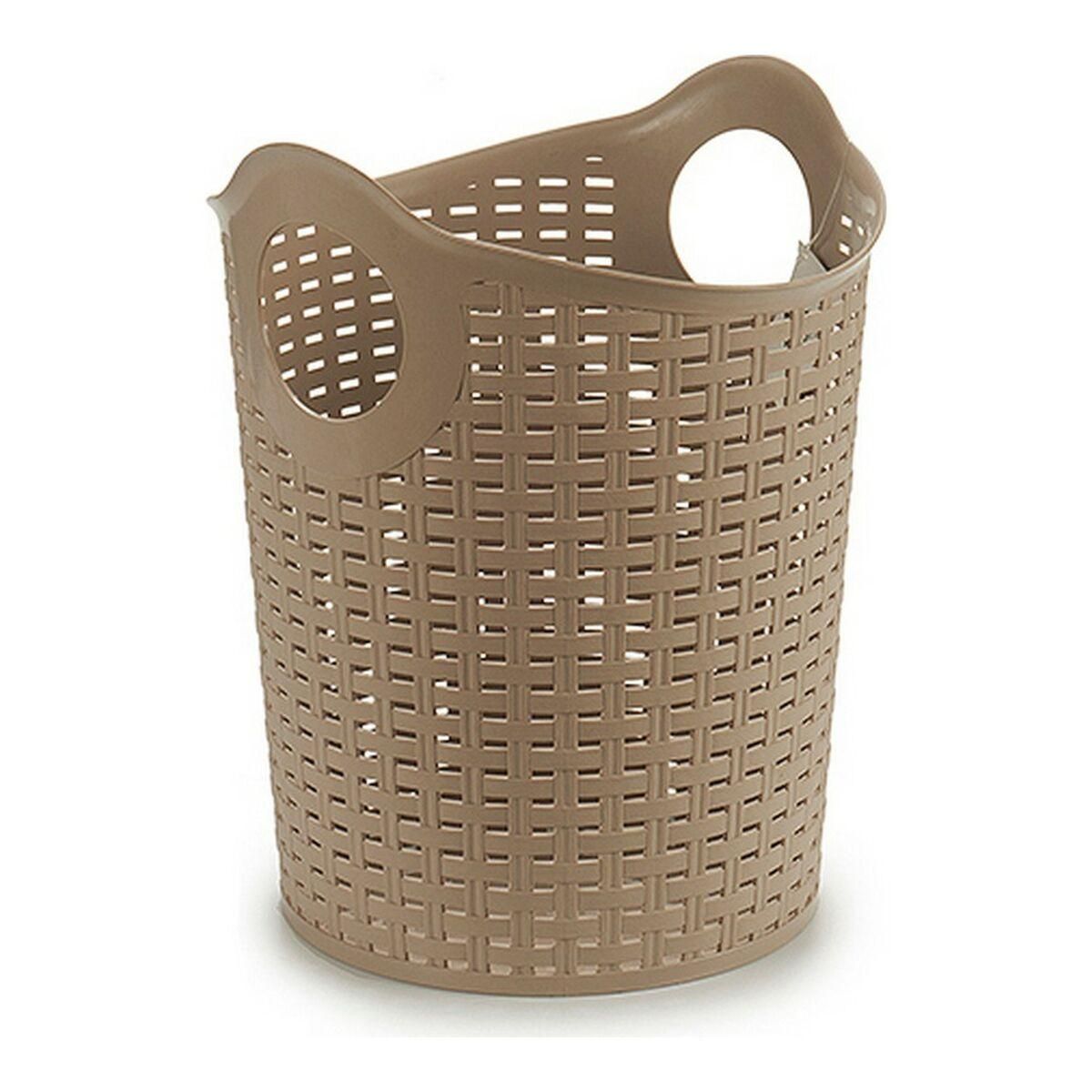 Multifunktionel plastikkurv Rattan Hvid Brun Sort 15 L (35 x 28 x 28 cm)