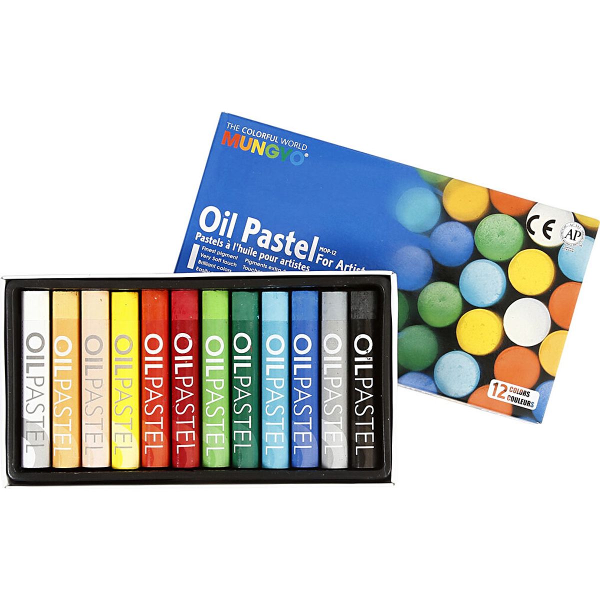 Mungyo - Oil Pastels - Oliekridt - 70x11 Mm - Flere Farver - 12 Stk.