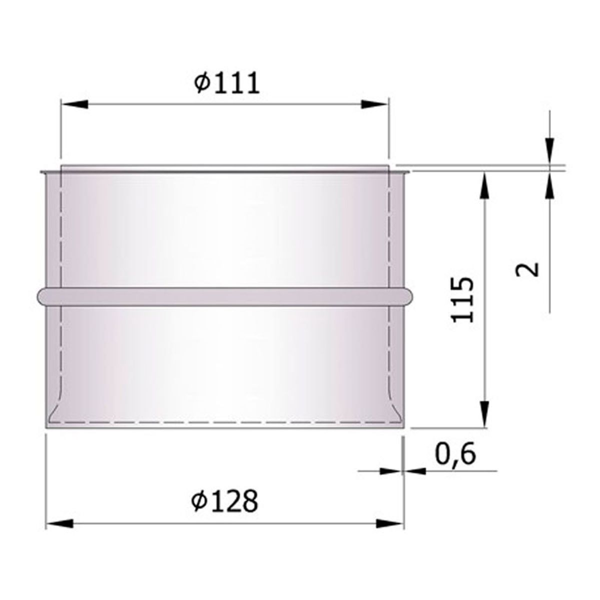 Murbøsning Dobbelt 115 mm Ø120 mm