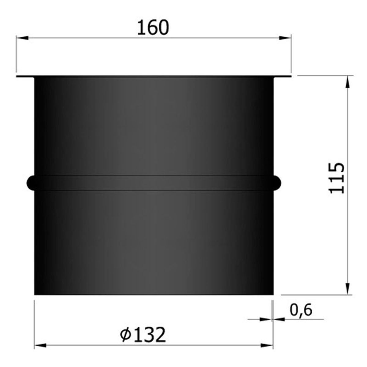 Murbøsning Enkelt 115 mm Bred Kant Ø120 mm