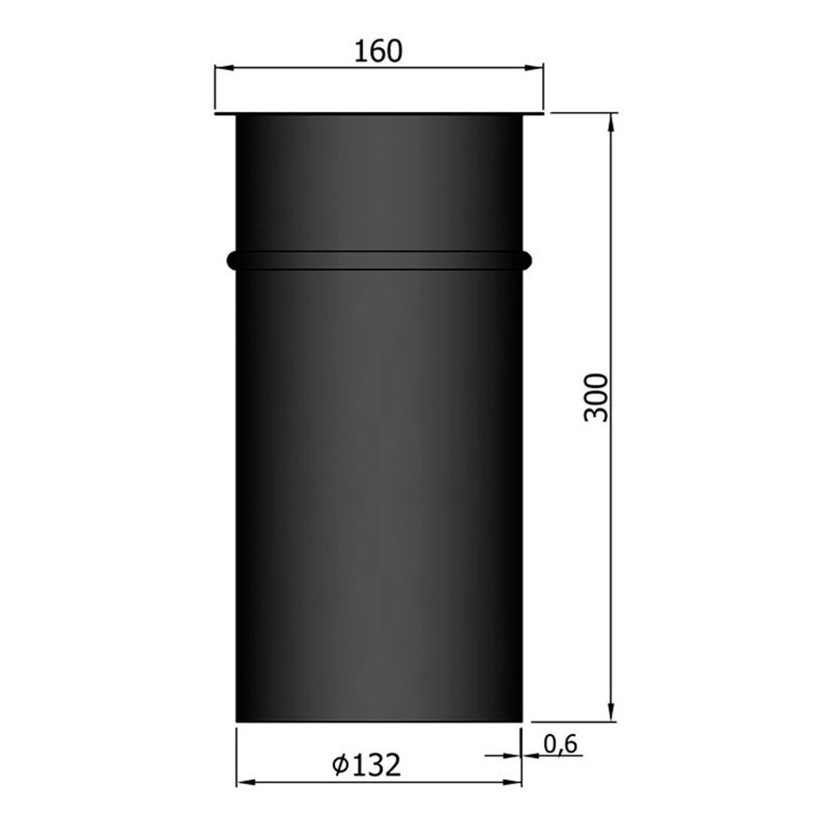 Murbøsning Enkelt 300 mm Bred Kant Ø120 mm