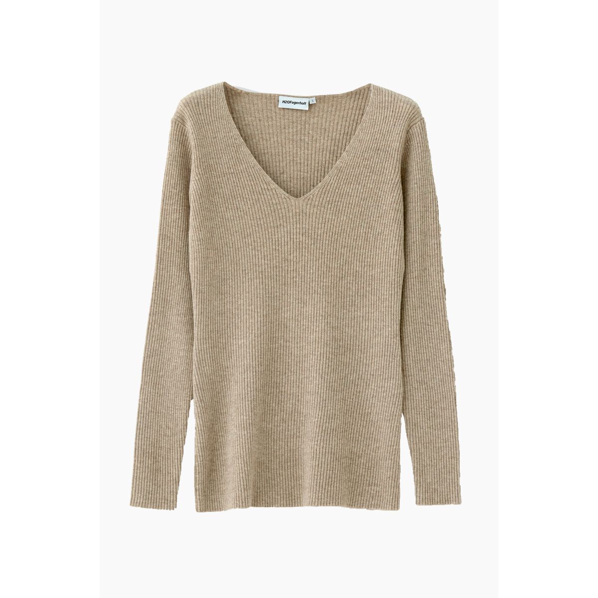 Murih V-Neck - Sand Melange - H2O Fagerholt - Beige M