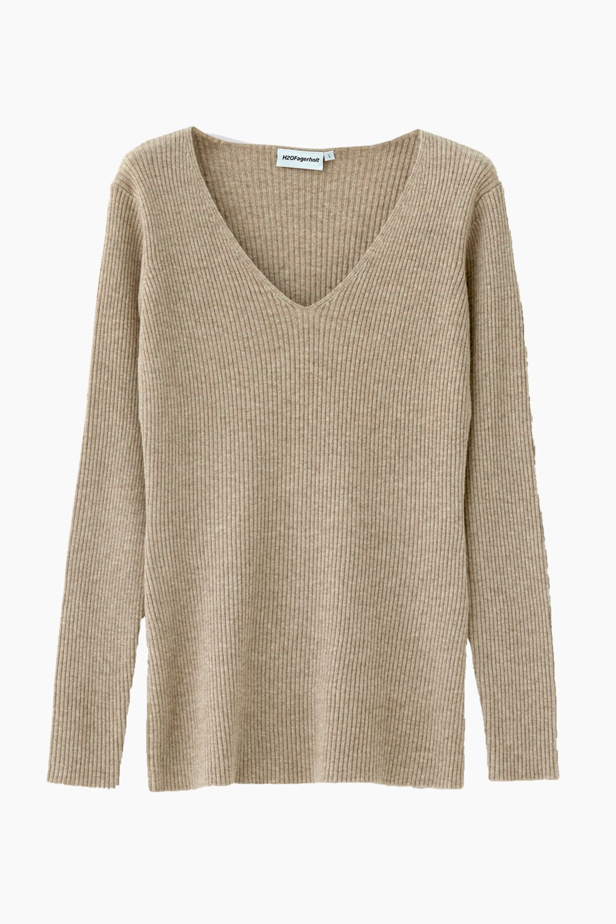 Murih V-Neck - Sand Melange - H2O Fagerholt - Beige XXS