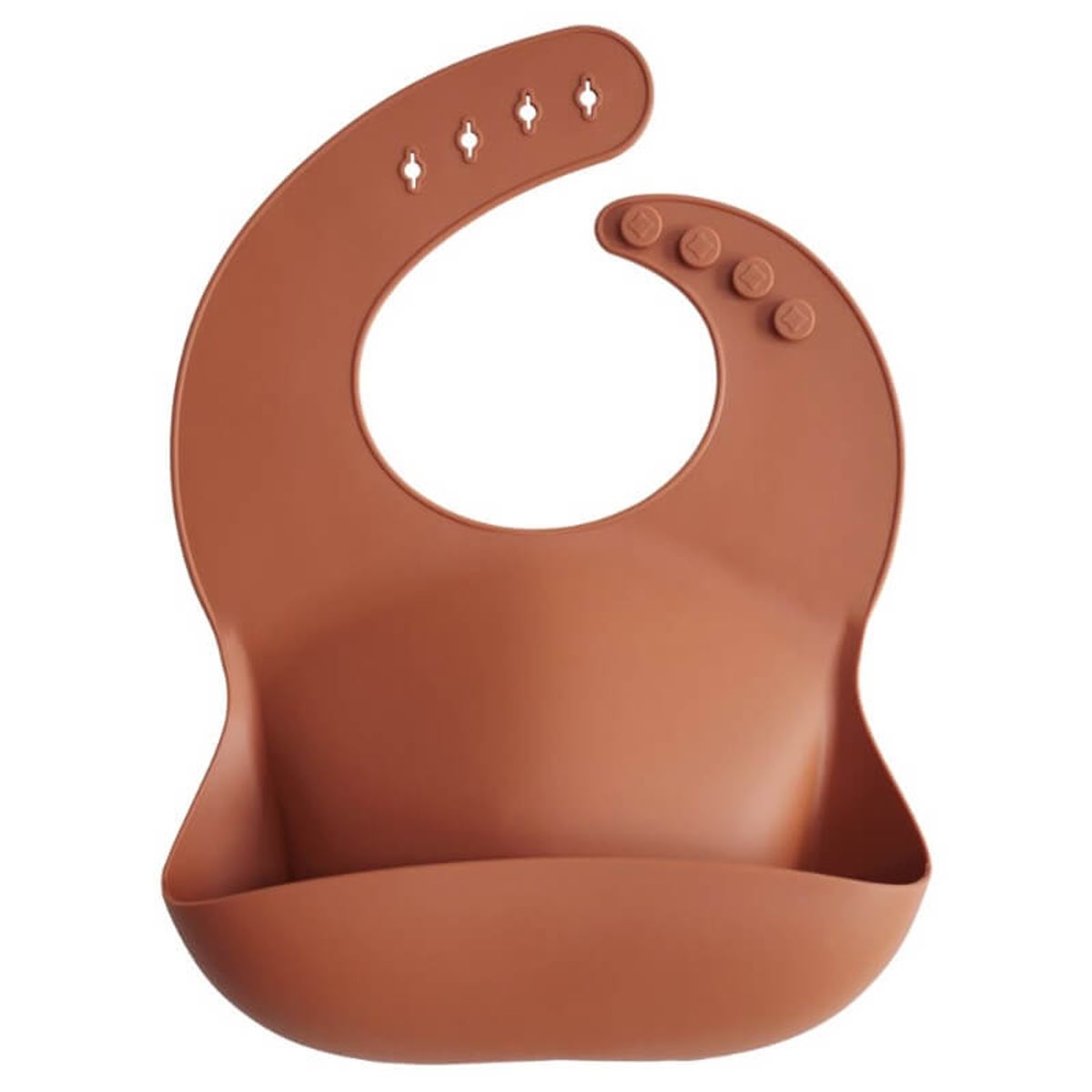 Mushie - Silicone Bib Spisesmæk - Clay - One Size