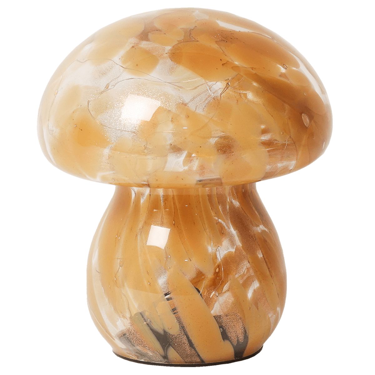 Mushroom lampe i glas, brun