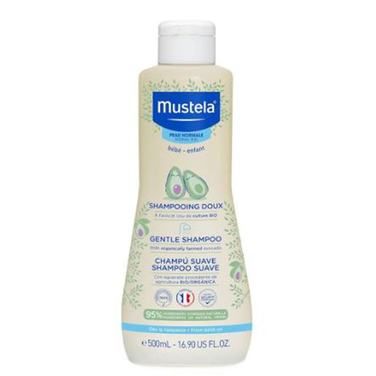 Mustela bébé enfant gentle shampoo with organically farmed avocado 500ml