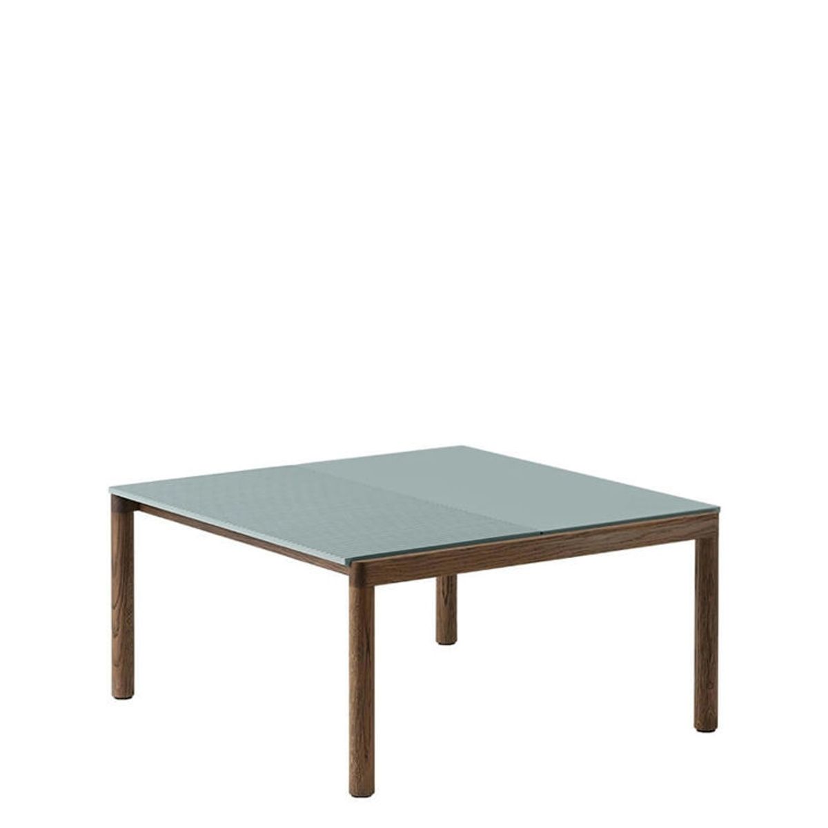 Muuto Couple Coffee Table 2 Plain 80 X 84 - Taupe/Mørk Olieret Eg Pale Blue/Dark Oiled Oak