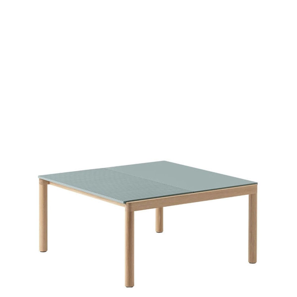 Muuto Couple Coffee Table 2 Plain 80 X 84 - Taupe/Mørk Olieret Eg Pale Blue/Oak