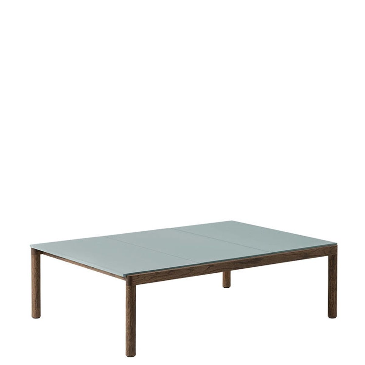 Muuto Couple Coffee Table 2 Plain i Wavy 84.5 x 120 - Lys Blå/Mørk Eg Light Blue/Dark Oiled Oak