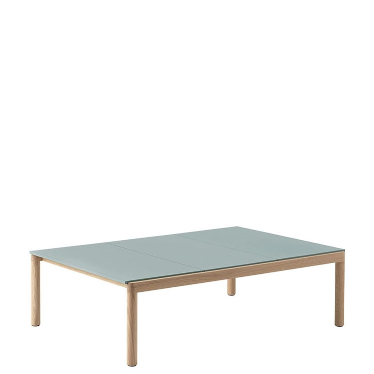 Muuto Couple Coffee Table 2 Plain i Wavy 84.5 x 120 - Lys Blå/Mørk Eg Light Blue/Oak