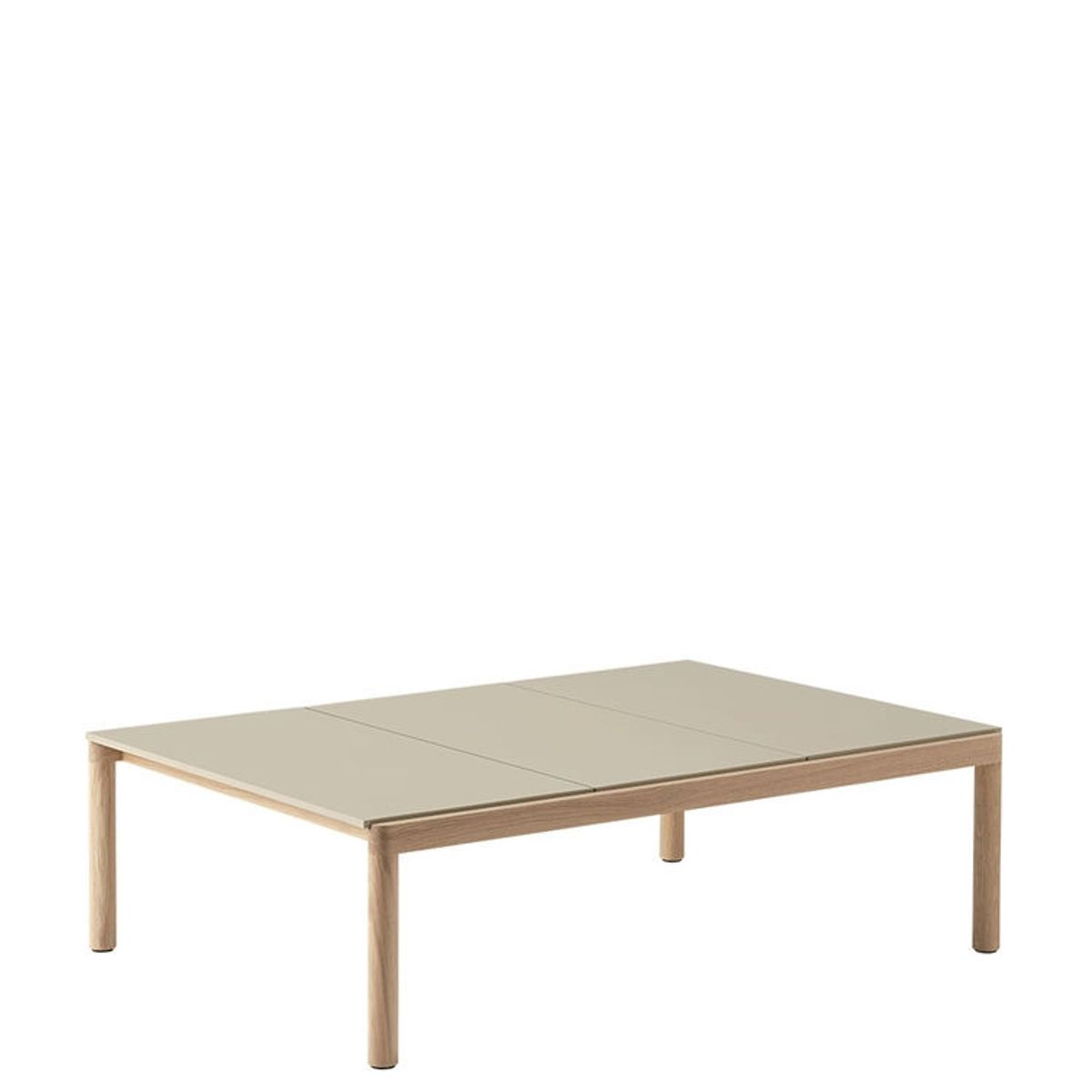 Muuto Couple Coffee Table 2 Plain i Wavy 84.5 x 120 - Lys Blå/Mørk Eg Sand/Oak