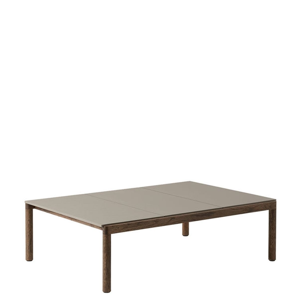 Muuto Couple Coffee Table 2 Plain i Wavy 84.5 x 120 - Lys Blå/Mørk Eg Taupe/Dark Oiled Oak