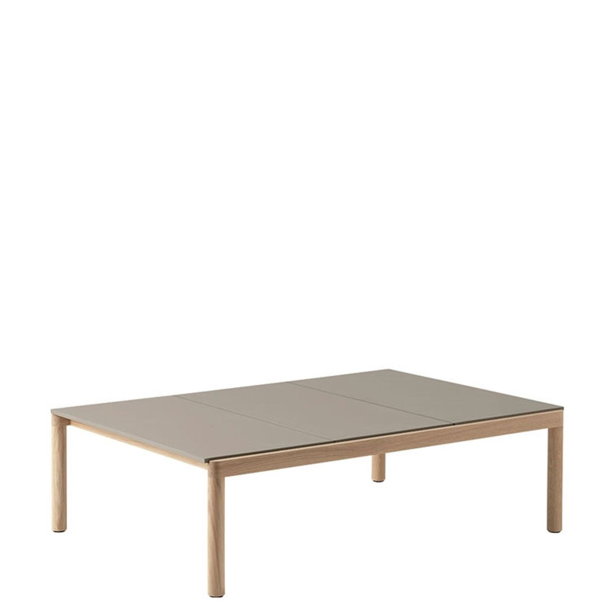 Muuto Couple Coffee Table 2 Plain i Wavy 84.5 x 120 - Lys Blå/Mørk Eg Taupe/Oak