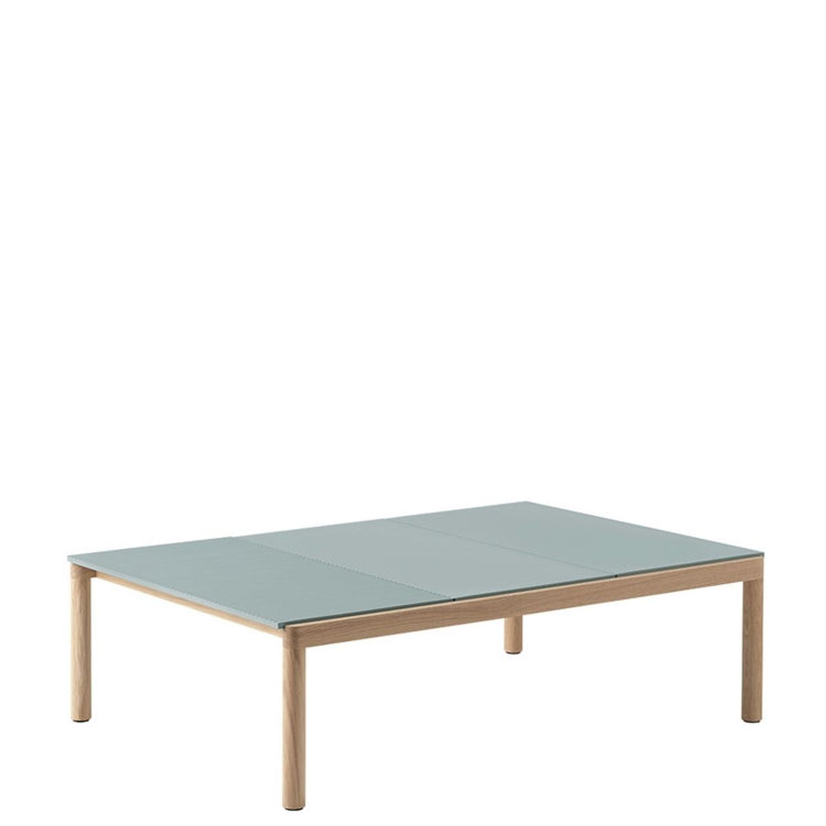 Muuto Couple Coffee Table 3 Plain 84.5 x 120 - Lys Blå/Mørk Eg Pale Blue/Oak