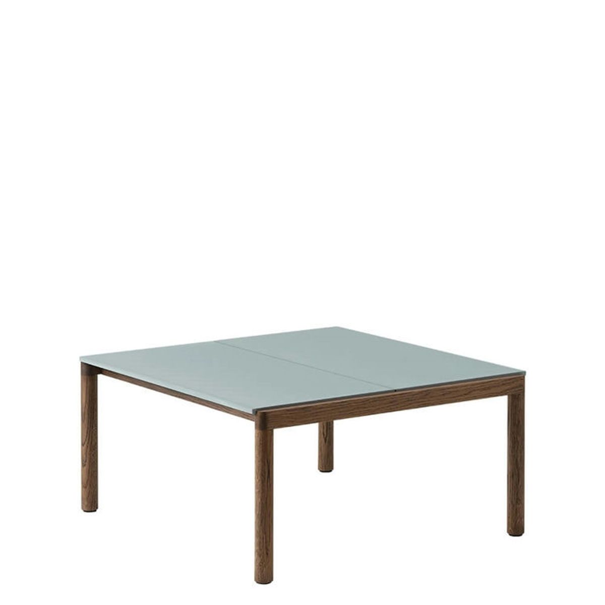 Muuto Couple Coffee Table Plain 80 X 84 - Taupe/Mørk Olieret Eg Light Blue/Dark Oiled Oak