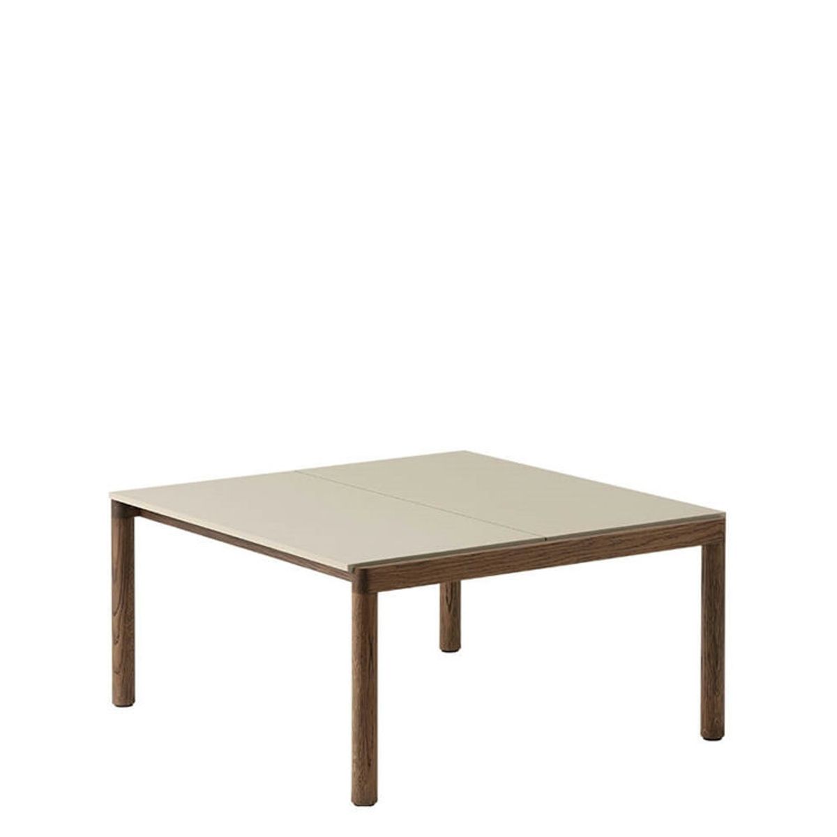 Muuto Couple Coffee Table Plain 80 X 84 - Taupe/Mørk Olieret Eg Sand/Dark Oiled Oak