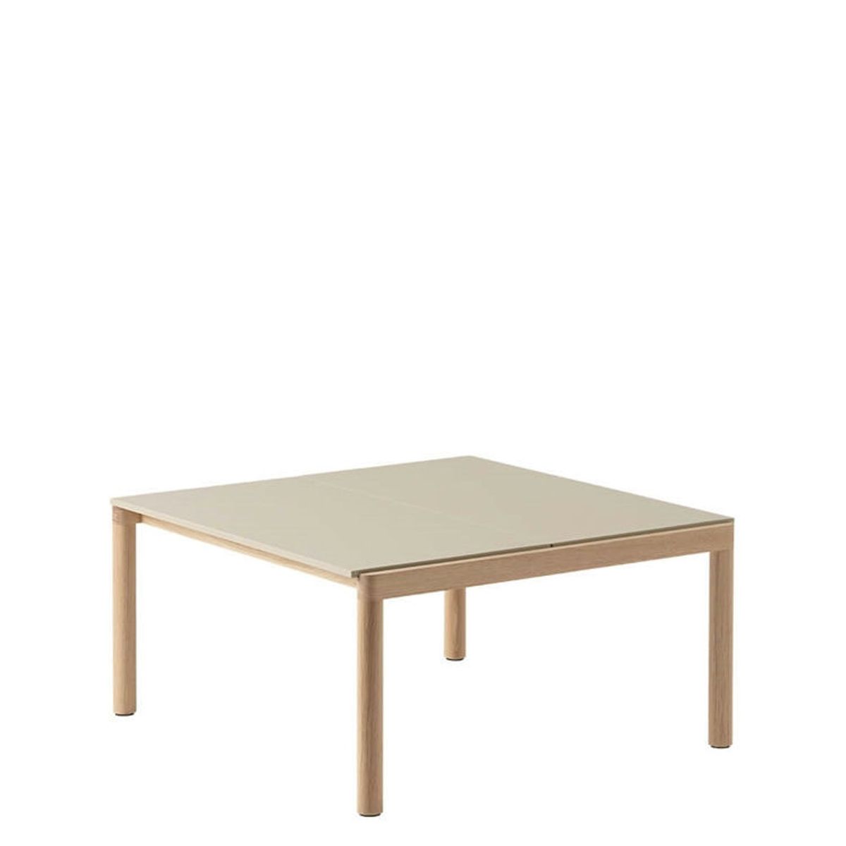 Muuto Couple Coffee Table Plain 80 X 84 - Taupe/Mørk Olieret Eg Sand/Oak