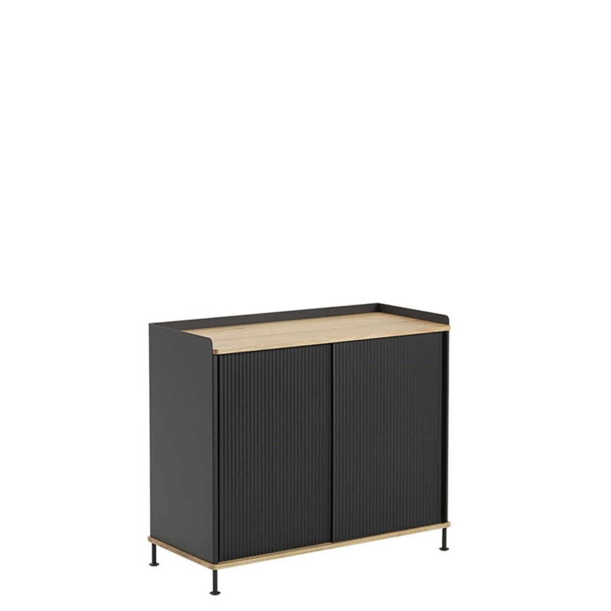 Muuto Enfold Sidebord - 100x45 - Sort/Antracit Sort Lacquered Oak/Anthracite Black