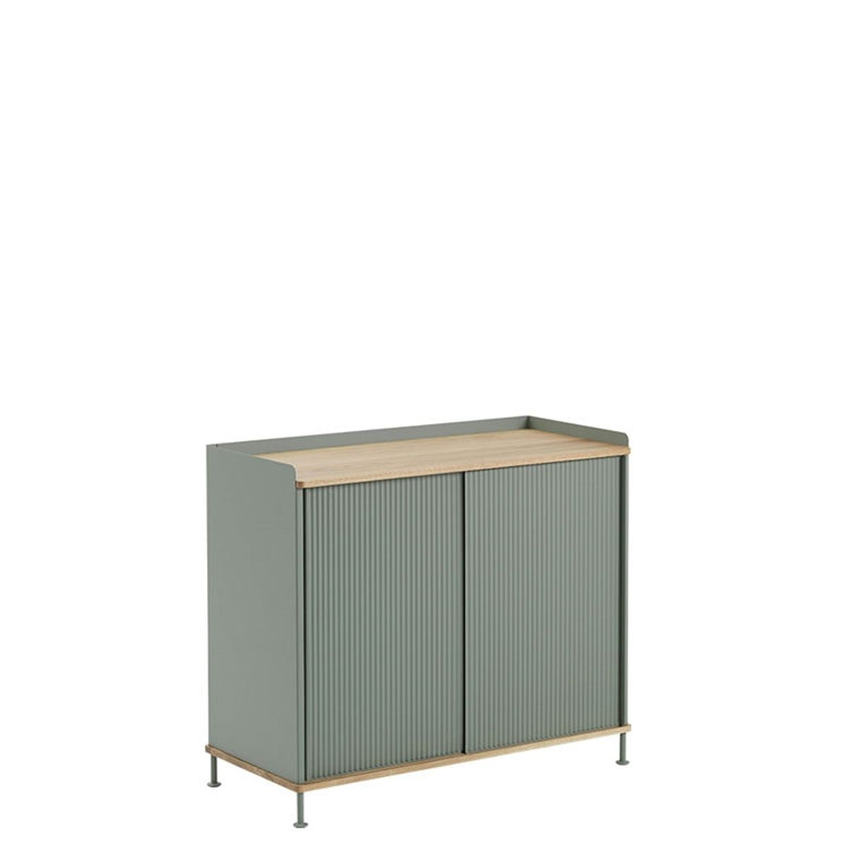 Muuto Enfold Sidebord - 100x45 - Sort/Antracit Sort Lacquered Oak/Dusty Green