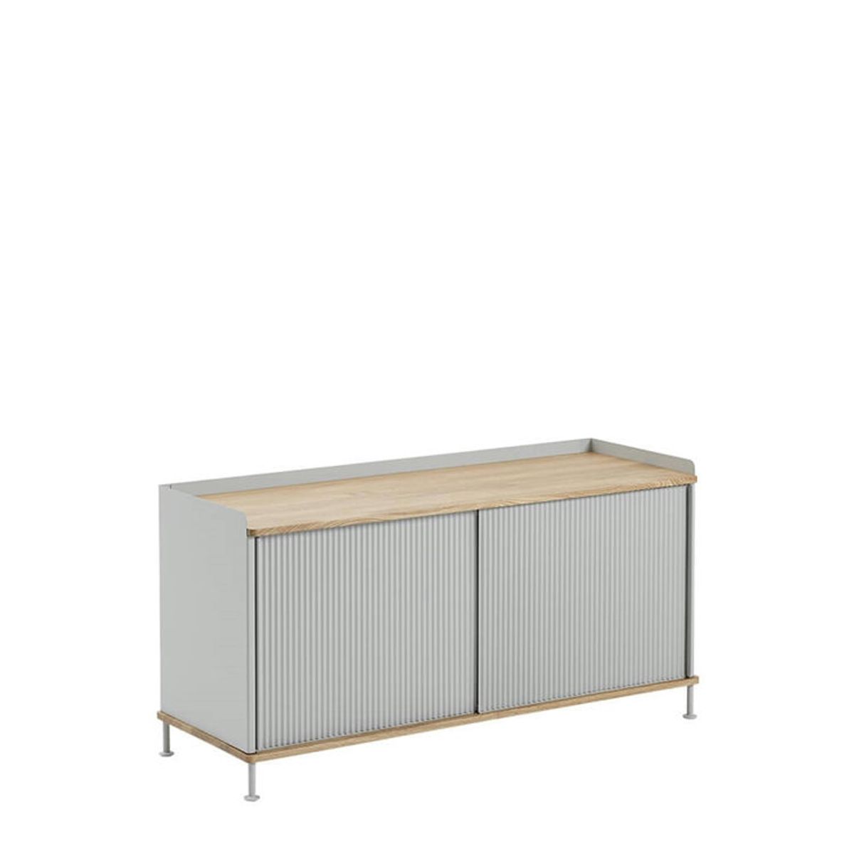 Muuto Enfold Sidebord - 124x45 - Sort/Antracit Sort Lacquered Oak/Grey