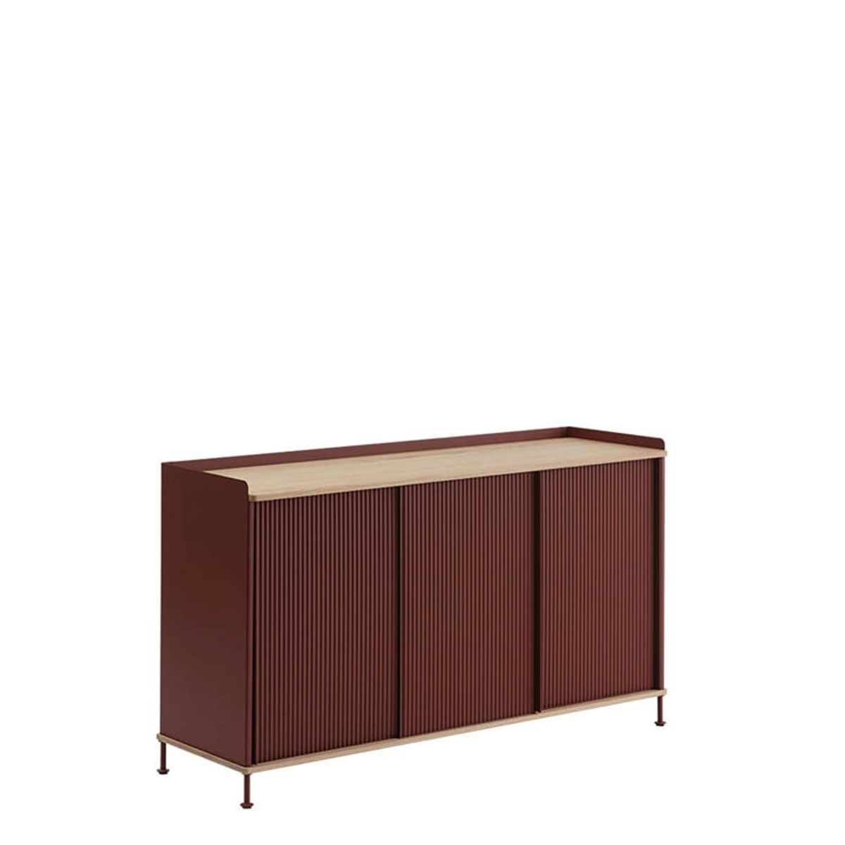 Muuto Enfold Sidebord - 148x45 - Sort/Antracit Sort Oiled Oak/Deep Red