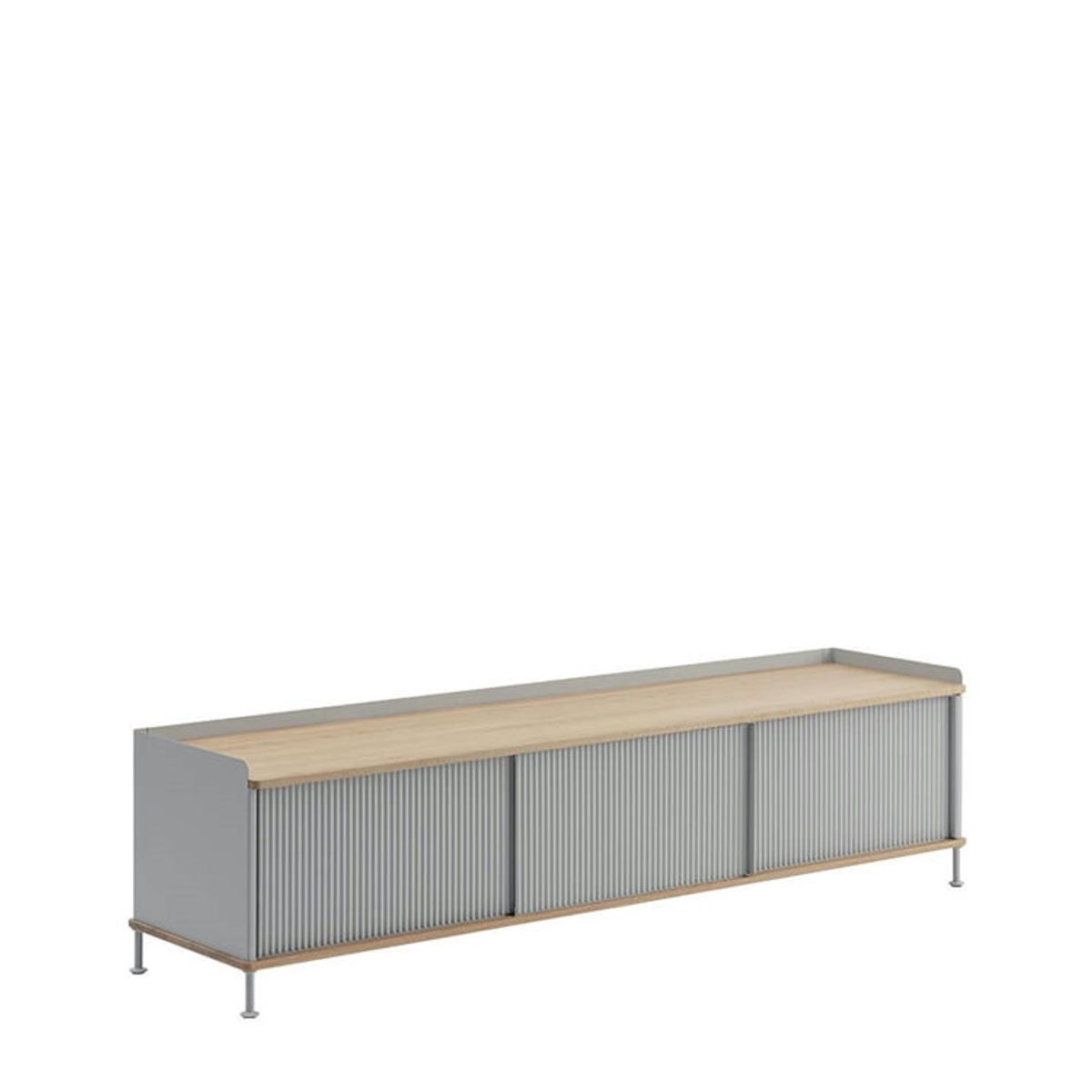 Muuto Enfold Sidebord - 186x45 - Sort/Antracit Sort Oiled Oak - Grey