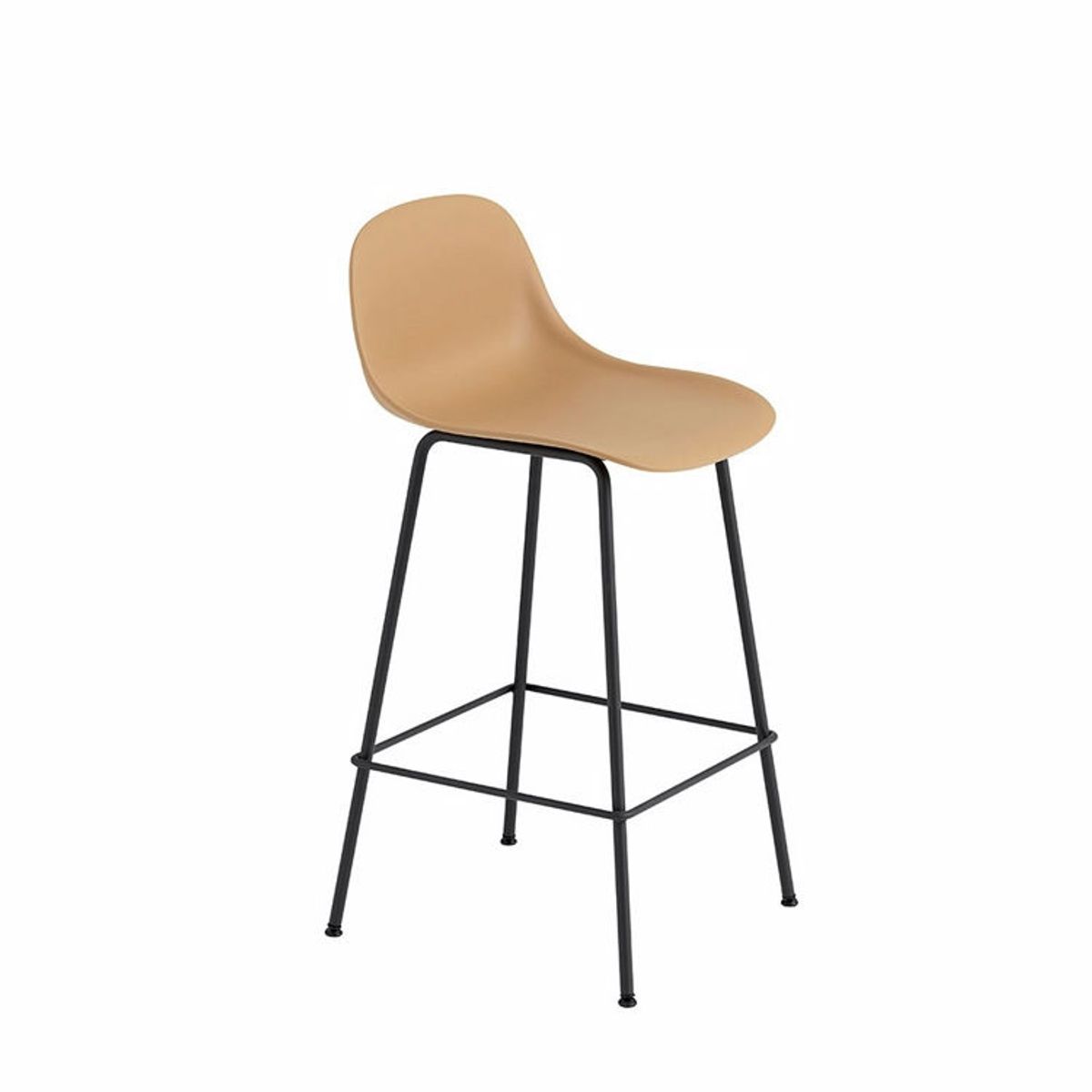 Muuto Fiber Barstol Stål Ochre Ryglæn | Muuto Variant: 65 cm