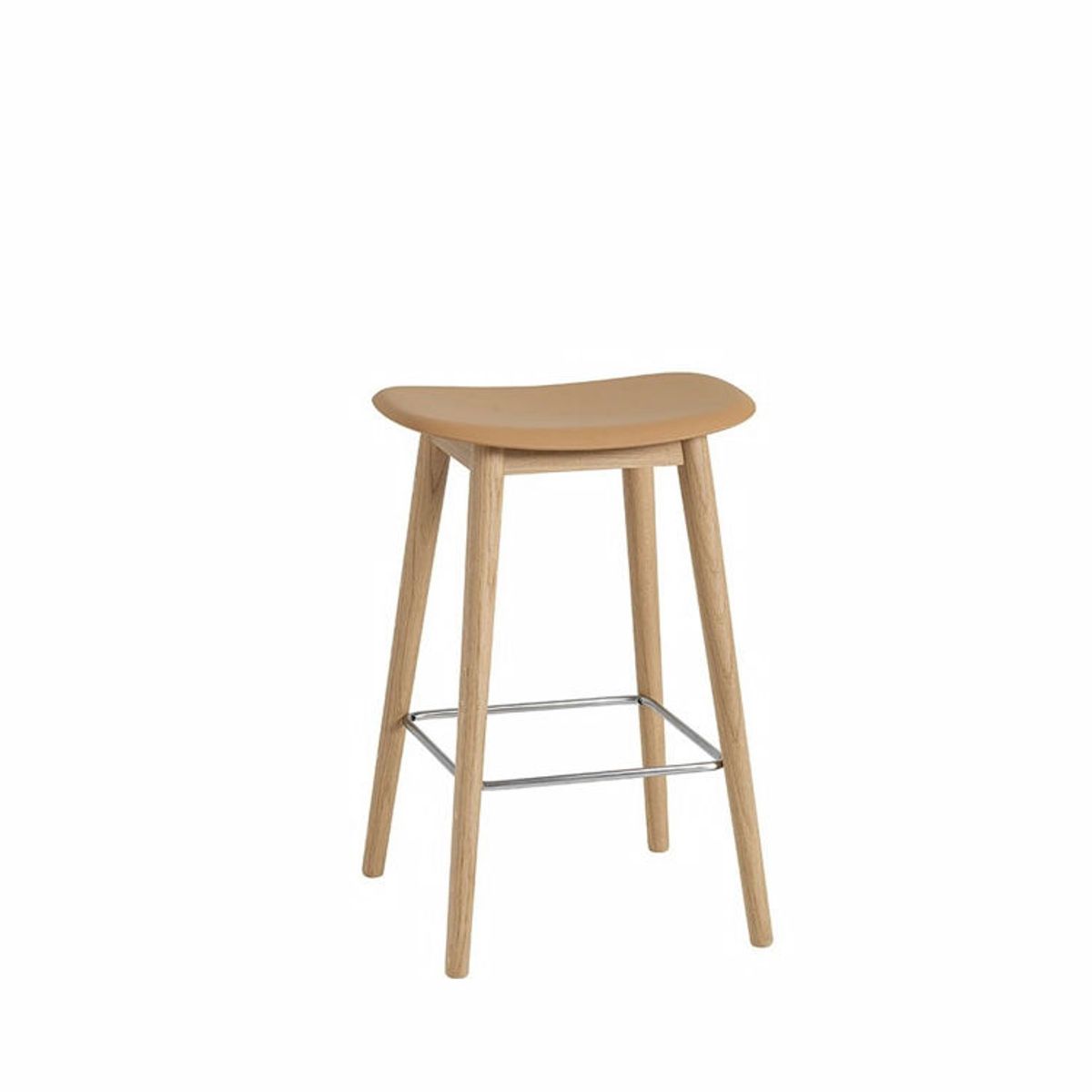 Muuto Fiber Barstol Træ Ochre Uden Ryglæn | Muuto Variant: 65 cm