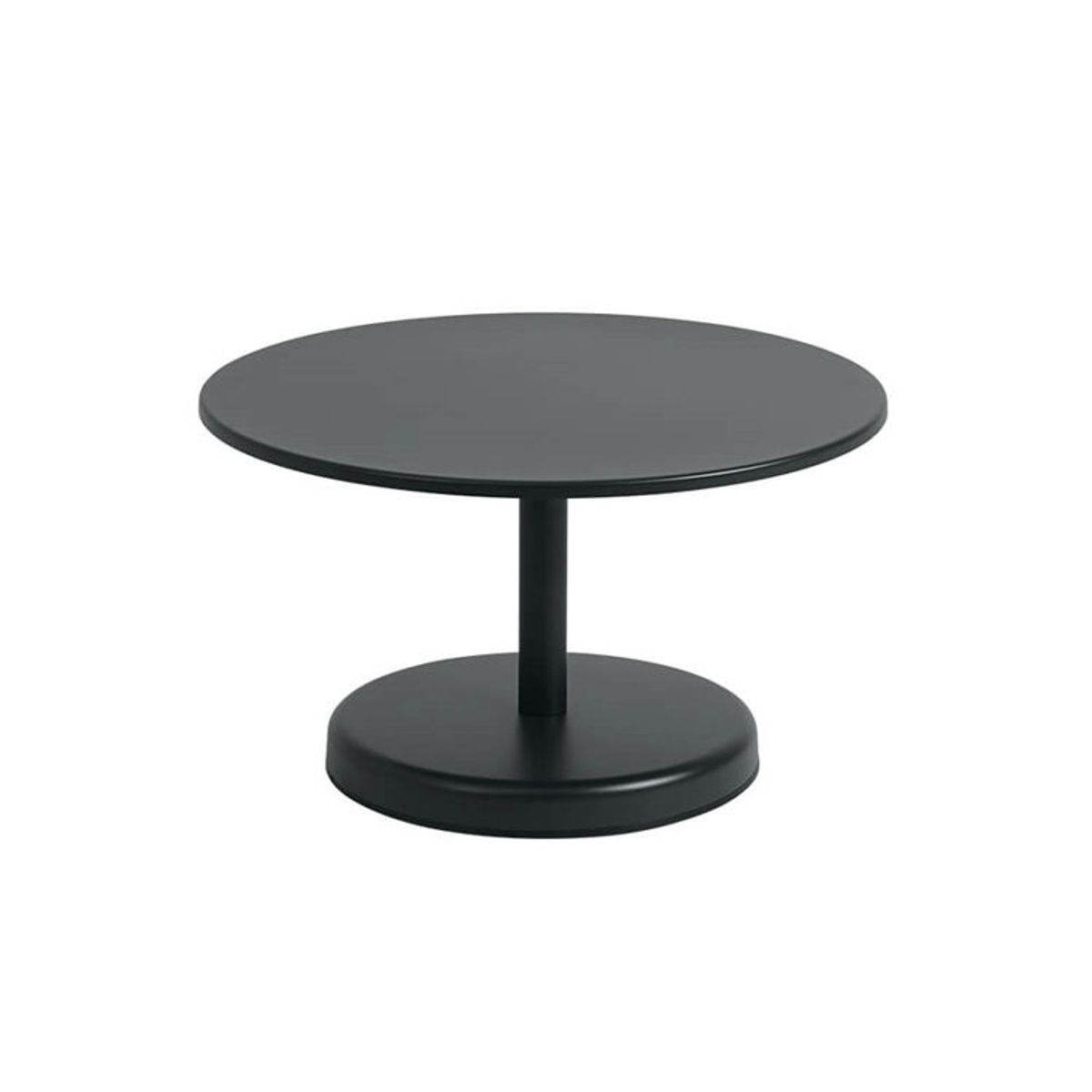 Muuto Linear Steel Cafe Havebord - Anthracite Black Ø70, H40