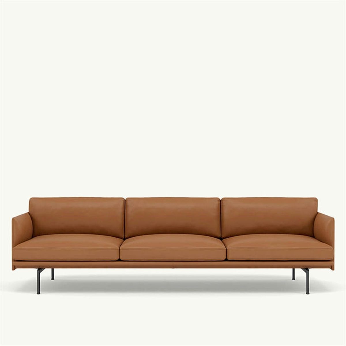 Muuto Outline 3 1/2 Personers Sofa Cognac Refine Læder