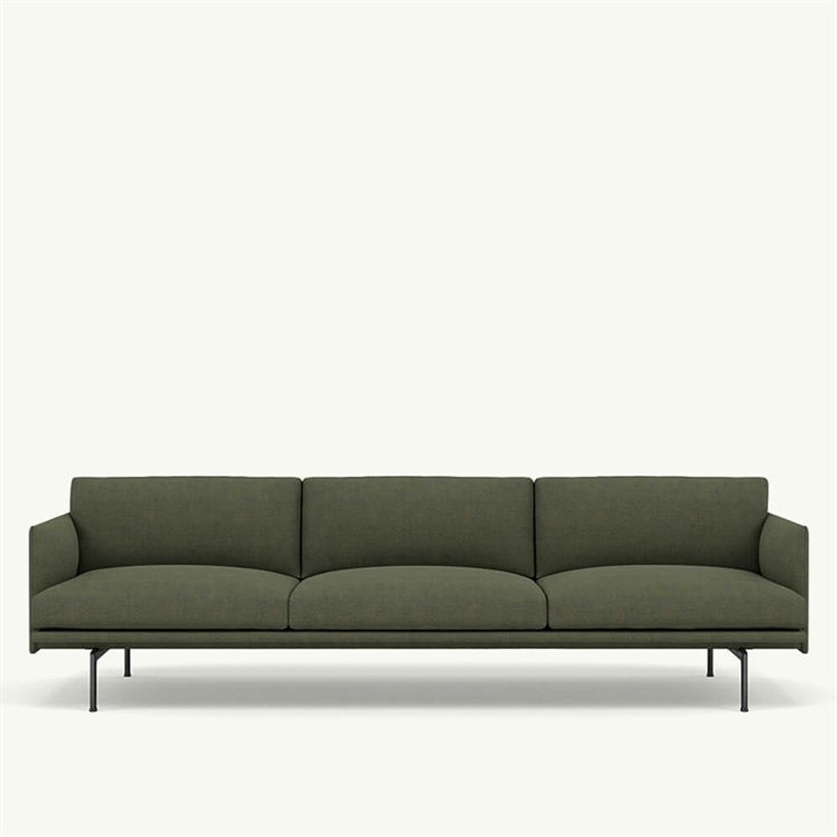 Muuto Outline 3 1/2 Personers Sofa Fiord 961/Black