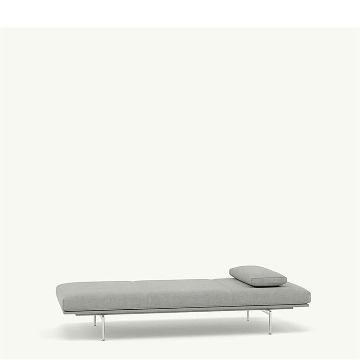 Muuto Outline Daybed Inkl. Pude - Hallingdal 376 Fiord 151/Polished Aluminum