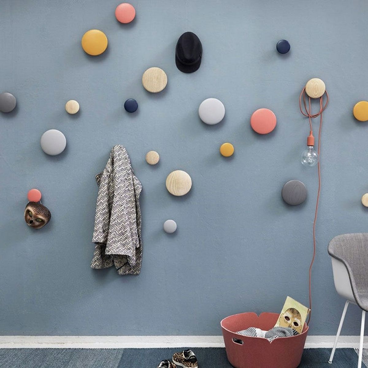 Muuto the Dots Wood Knager Grey Ø6,5 cm